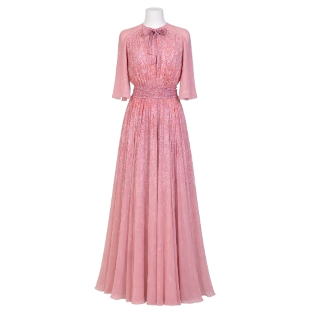 Giambattista Valli silk gown pink floral Maxi Dress, Garden Party, Wedding, Sz 8 - Picture 13 of 13